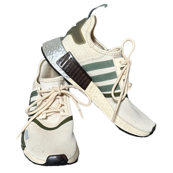 ADIDAS NMD _R1 Wonder White Focus Olive 6 - Picture 1 of 10